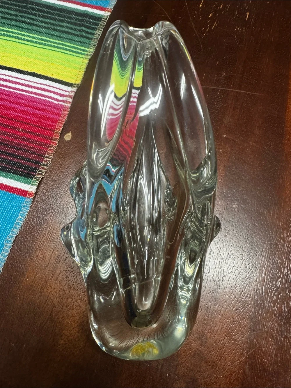 Murano Clear Sculptural Loop Glass Vase